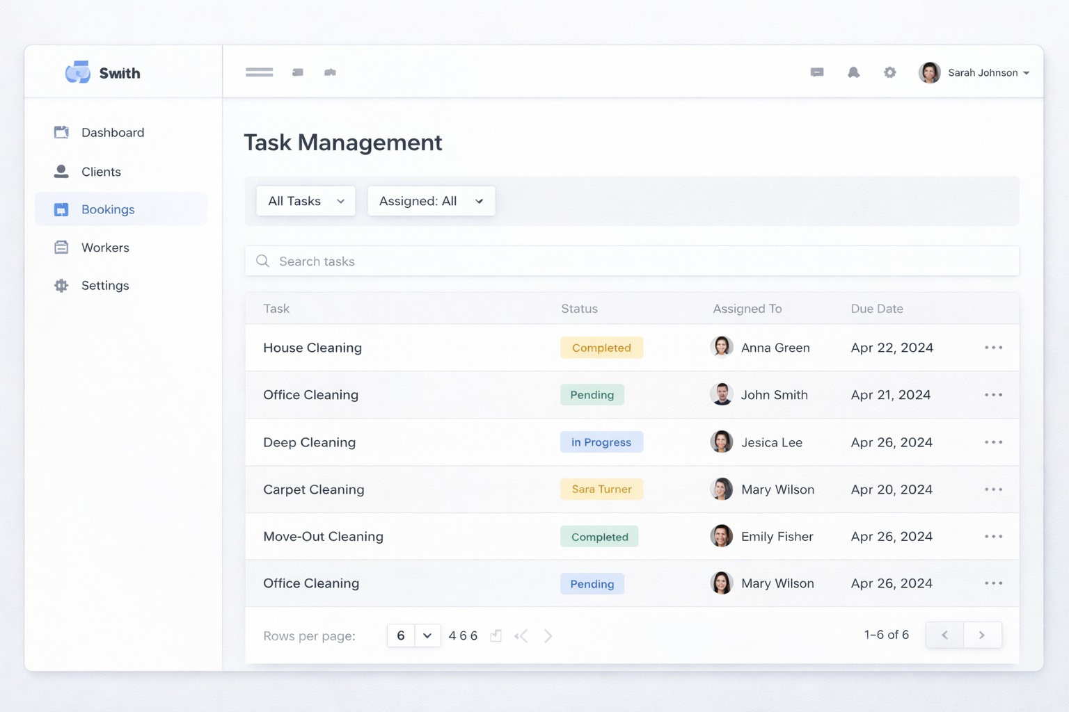 Swith Cleaning Services Marketplace